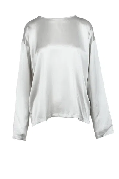 Fabiana Filippi Silk Blouse - Light Grey In White