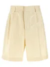 Fabiana Filippi Bermuda Shorts In Silk Cotton Blend In Beige