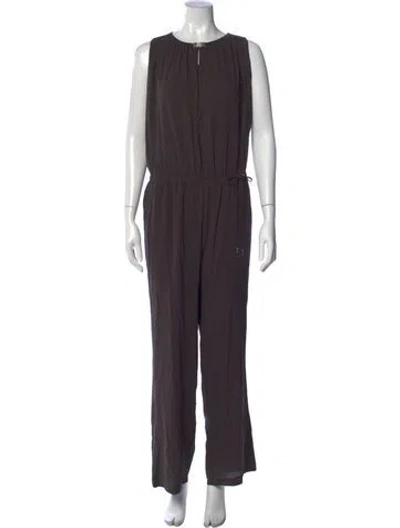 Pre-owned Fabiana Filippi Silk Crew Neck Jumpsuit In Gray