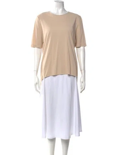 Pre-owned Fabiana Filippi Silk Crew Neck T-shirt In Neutral