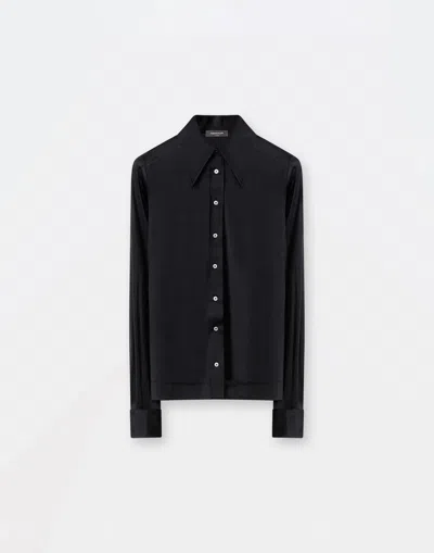 Fabiana Filippi Silk Jersey Shirt In Black