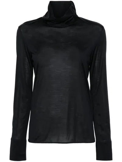Fabiana Filippi Silk Jersey T-shirt In 蓝色