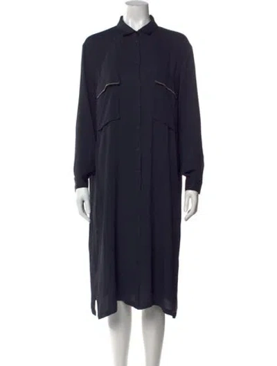 Pre-owned Fabiana Filippi Silk Knee-length Dress In Blue