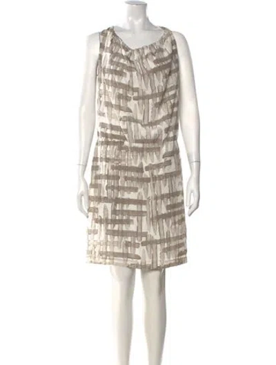 Pre-owned Fabiana Filippi Silk Knee-length Dress In Gray