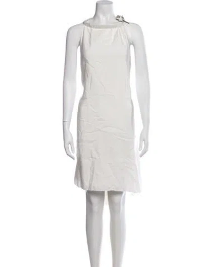 Pre-owned Fabiana Filippi Silk Knee-length Dress In White