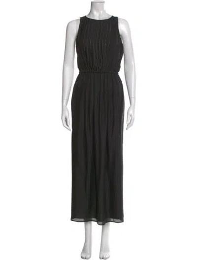 Pre-owned Fabiana Filippi Silk Long Dress In Black