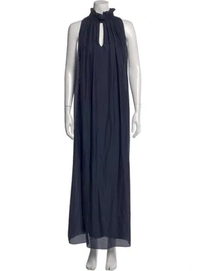 Pre-owned Fabiana Filippi Silk Long Dress W/ Tags In Blue