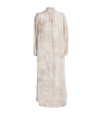Fabiana Filippi Silk Maxi Dress In Multi