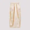 Fabiana Filippi Silk Midi Skirt Floral Pattern In Cipria