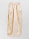 Fabiana Filippi Silk Midi Skirt Floral Pattern In Neutrals
