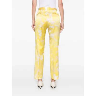 Fabiana Filippi Silk Pants In Yellow/neutrals