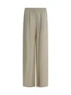 Fabiana Filippi Luxurious Silk Trousers For Sophisticated Looks In Greige
