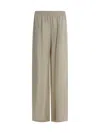 Fabiana Filippi Luxurious Silk Trousers For Sophisticated Looks In Greige