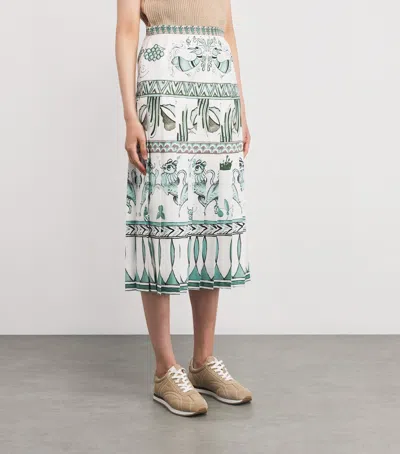 FABIANA FILIPPI SILK PLEATED MIDI SKIRT