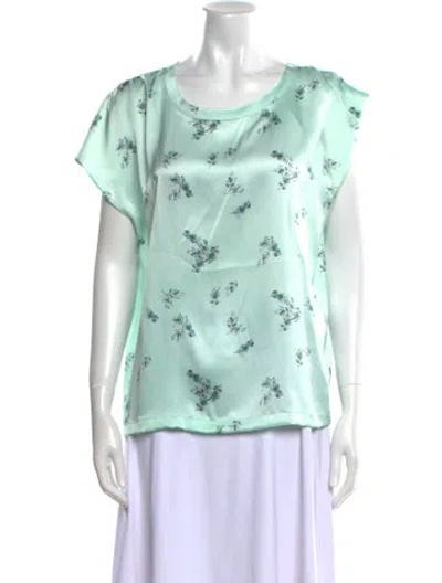 Pre-owned Fabiana Filippi Silk Printed T-shirt W/ Tags In Green