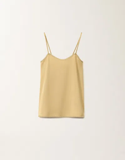 Fabiana Filippi Silk Satin Lingerie Top In Yellow