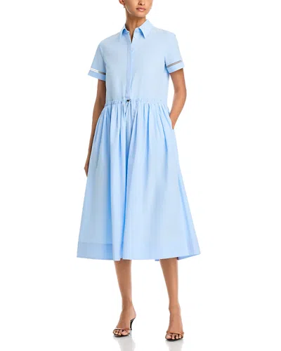 Fabiana Filippi Silk Short Sleeve Polo Dress In Blue