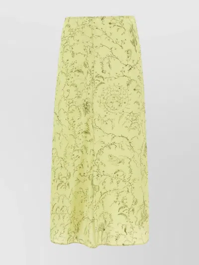 FABIANA FILIPPI SILK SKIRT WITH ANIMAL AND PLANT PRINT