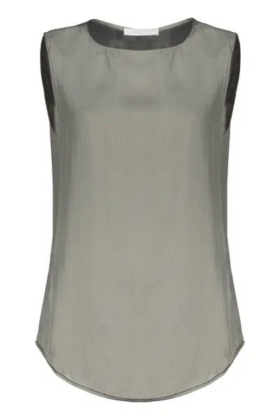 Fabiana Filippi Silk Top In Gray