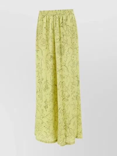 Fabiana Filippi Silk Trousers With Floral And Animal Print In Green