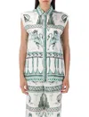 Fabiana Filippi Loose Fit Sleeveless Silk Twill Shirt In Multi