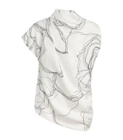 Fabiana Filippi Silk Twill Printed Blouse In White