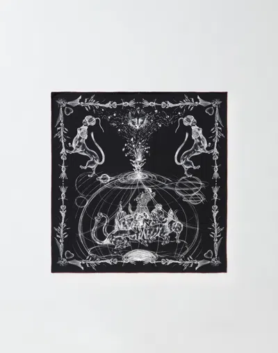 Fabiana Filippi X Benni Bosetto Printed Silk Scarf In Blue