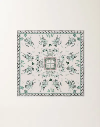 FABIANA FILIPPI SILK TWILL SCARF WITH PAINTED PRINT