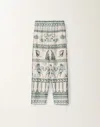 Fabiana Filippi Silk Twill Trousers With A Painted Print In White/turquoise/aquagreen