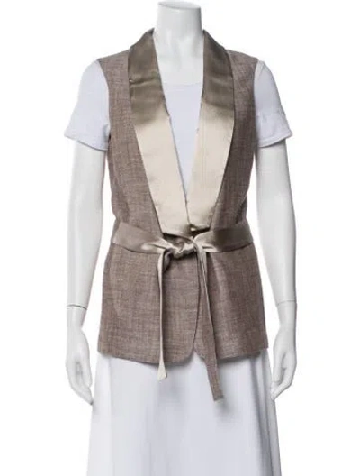 Pre-owned Fabiana Filippi Silk Vest In Neutral