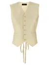 Fabiana Filippi Silk Vest With Adjustable Tie Back In White