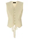 Fabiana Filippi Silk Vest With Adjustable Tie Back In White