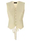 Fabiana Filippi Silk Vest With Adjustable Tie Back In White