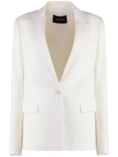 Fabiana Filippi Woman Blazer Ivory Size 2 Virgin Wool In White