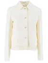 Fabiana Filippi Single-breasted Jacket With Organza Band Detail In White
