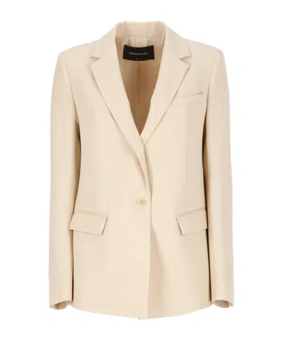 Fabiana Filippi Single Breasted Long Sleeved Jacket In Neutral