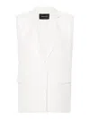 Fabiana Filippi Single-breasted Linen-blend Gilet In White