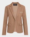 Fabiana Filippi Single-button Mixed Media Blazer In Brown