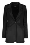 Fabiana Filippi Virgin Wool Single-breasted Blazer In Black