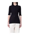 Fabiana Filippi Single-row Rib Knit Sweater In Blue