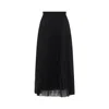 Fabiana Filippi Pleated Maxi Skirt With Sheer Overlay And High Waistband