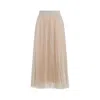Fabiana Filippi Flowing Pleated Maxi Skirt With Elastic Waistband In Neutral