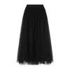 Fabiana Filippi Maxi Skirt With Tulle Overlay And Elastic Waistband In Black