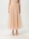 Fabiana Filippi High Waist Tulle Midi Skirt In Blush Pink