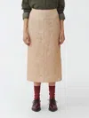 Fabiana Filippi Padded Pencil Skirt With Stars Beading In Camel