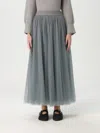 Fabiana Filippi Tulle Midi Skirt In Grey