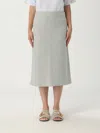Fabiana Filippi Metallic-accented Cotton Blend Skirt In Gray