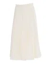 Fabiana Filippi Viscose Linen Flared Skirt In White