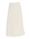 Fabiana Filippi Viscose Linen Flared Skirt In White