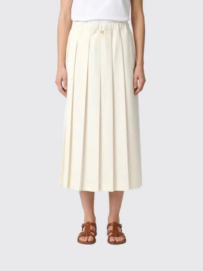 Fabiana Filippi Pleated Skirts In Techno Tailoring In Neutral